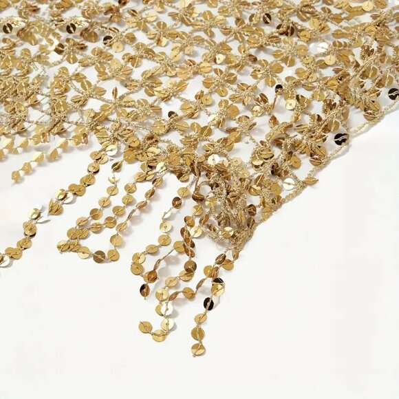 Gold Sequins Net Scarf - Picture 3 of 5